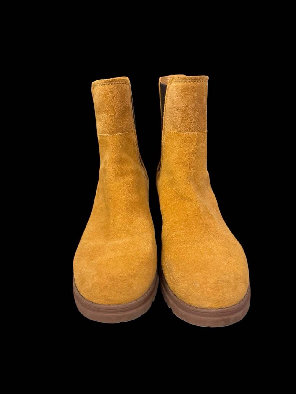 Cole Haan Camea Chelsea Boots Women’s 11B Mustard Suede Leather Lug Sole - Picture 2 of 12